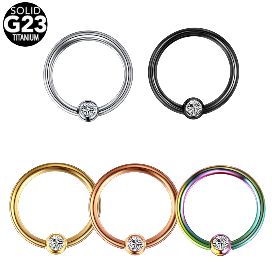 Body Jewelry Nipple Rings - 1PC Titanium CBR Piercings BCR Gem
