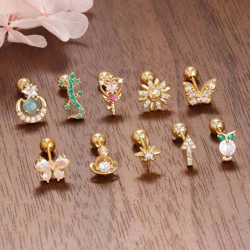 Body Jewelry Online - 1PC Stainless Steel Fringe Flower Butterfly