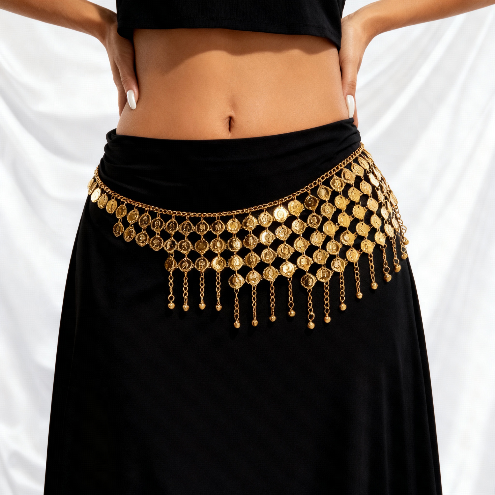 Body Jewelry Online - Boho Beauty Portrait Coin Bell Fringe