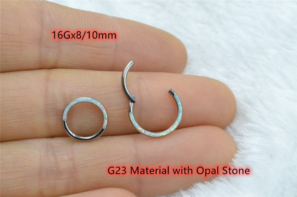 10pcs/Lot G23 Titanium Opal St - Clicker Ring Seamless recensione e prezzo