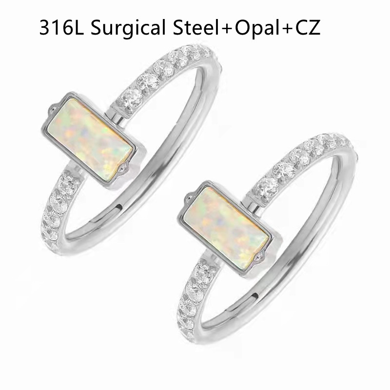 10pcs 316L Surgical Steel Opal - Clicker Ring Seamless recensione e prezzo