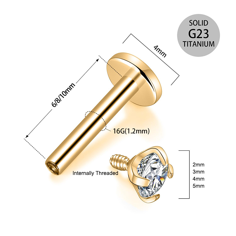 16G Titanium Internally Thread - Body Jewelry Back recensione e prezzo