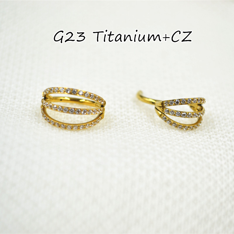 10pcs 16G CZ G23 Titanium Nose - Clicker Ring Seamless recensione e prezzo