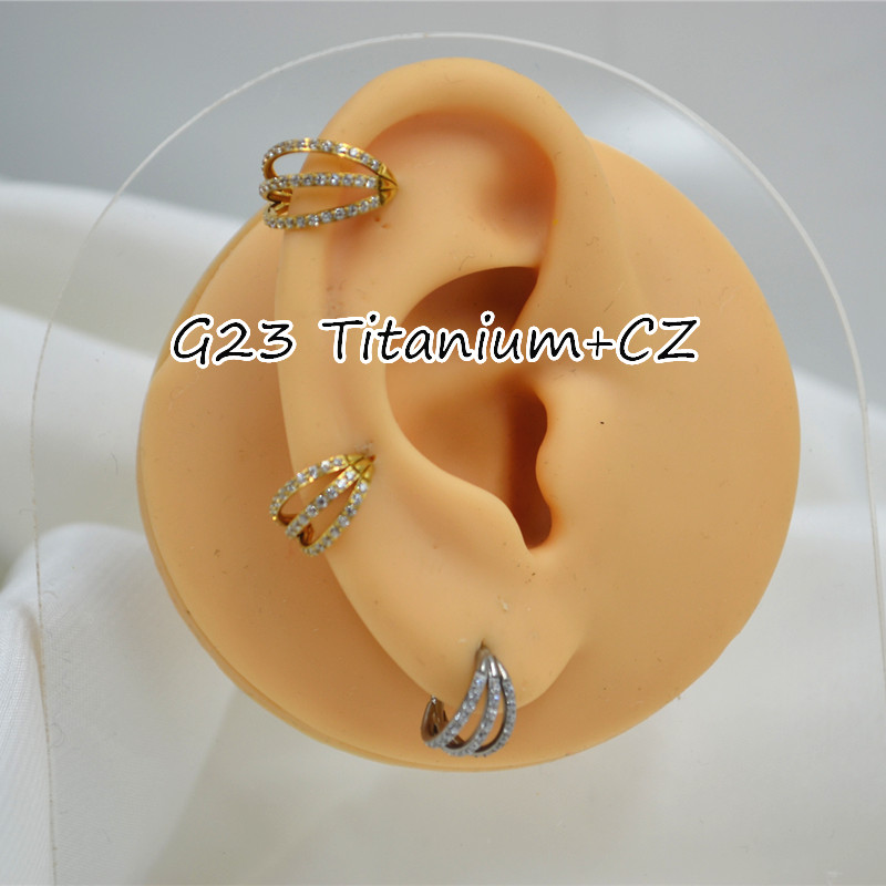 10pcs 16G CZ G23 Titanium Nose - Clicker Ring Seamless recensione e prezzo