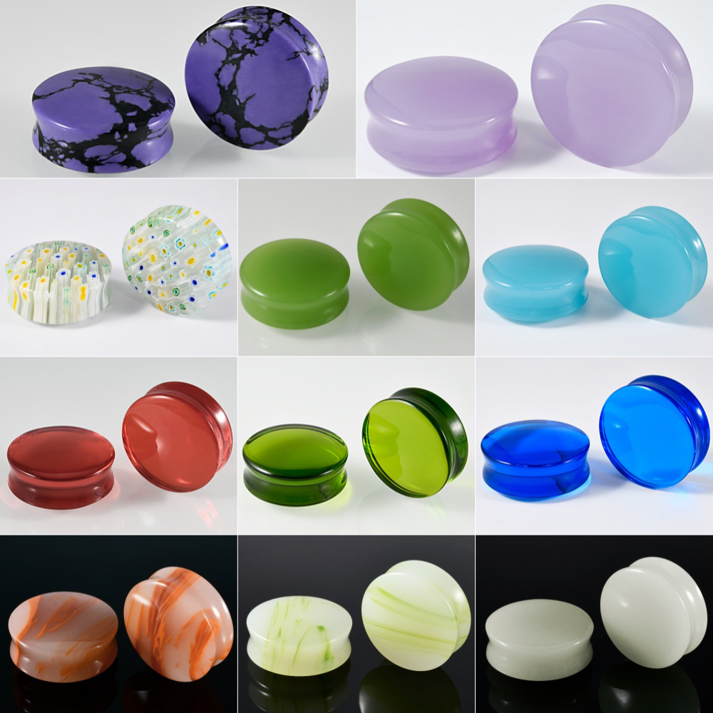 1/2/22PCS Glass&Stone Round Ea - Body Jewelry Ear Plugs recensione e prezzo