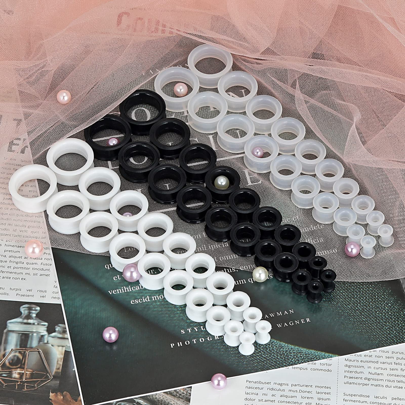 2PCS Black Clear White Thick S - Body Jewelry Ear Plugs recensione e prezzo