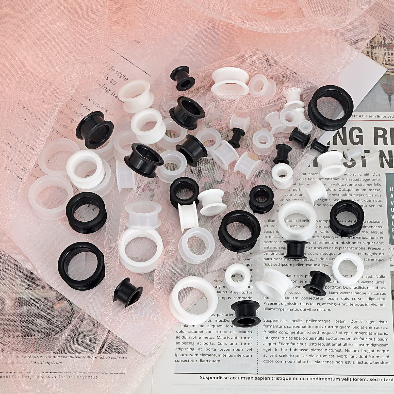 2PCS Black Clear White Thick S - Body Jewelry Ear Plugs recensione e prezzo