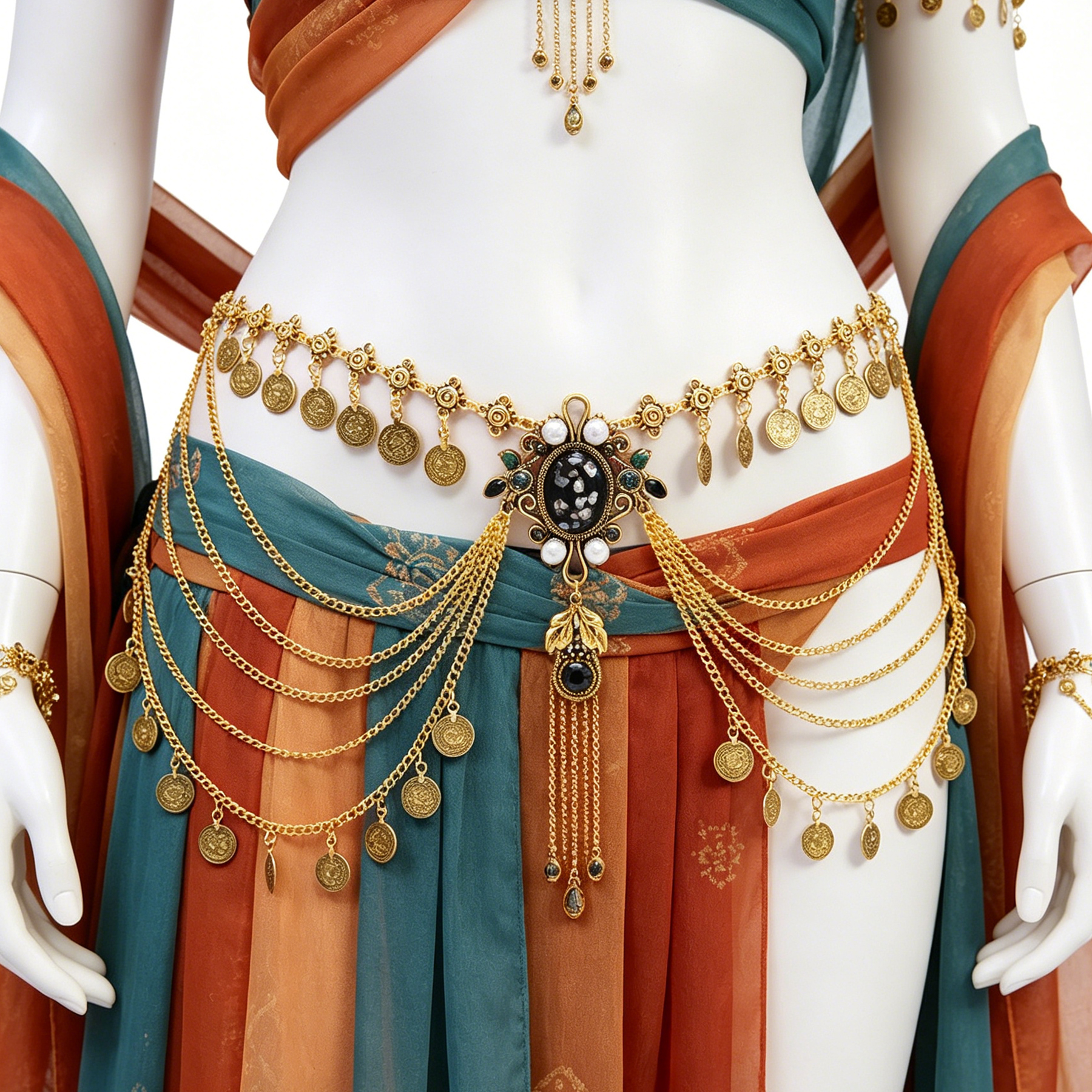 Dunhuang Style Golden Coin Tas - Body Jewelry Beach recensione e prezzo