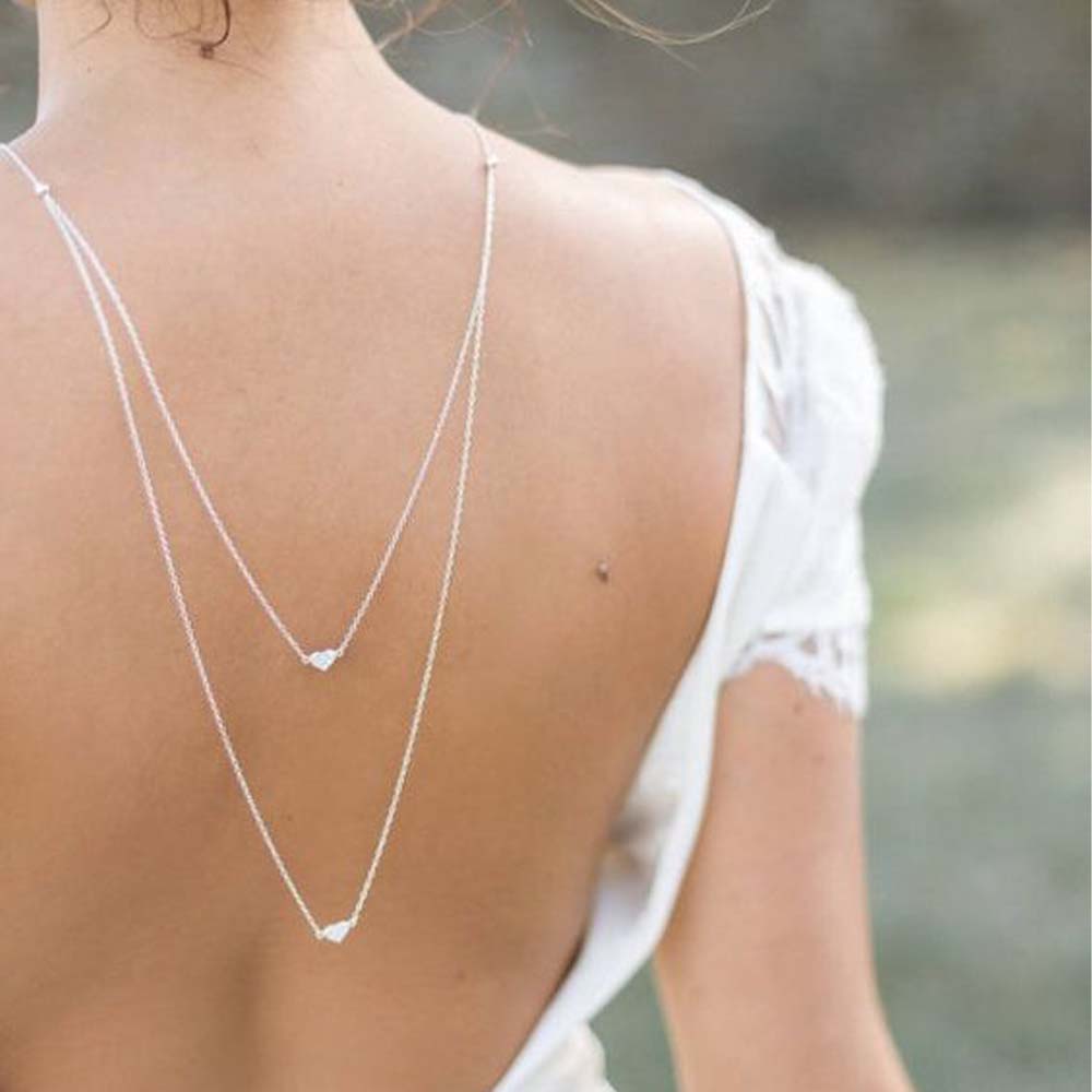 Elegant Double Layer Heart Bac - Body Jewelry Back recensione e prezzo