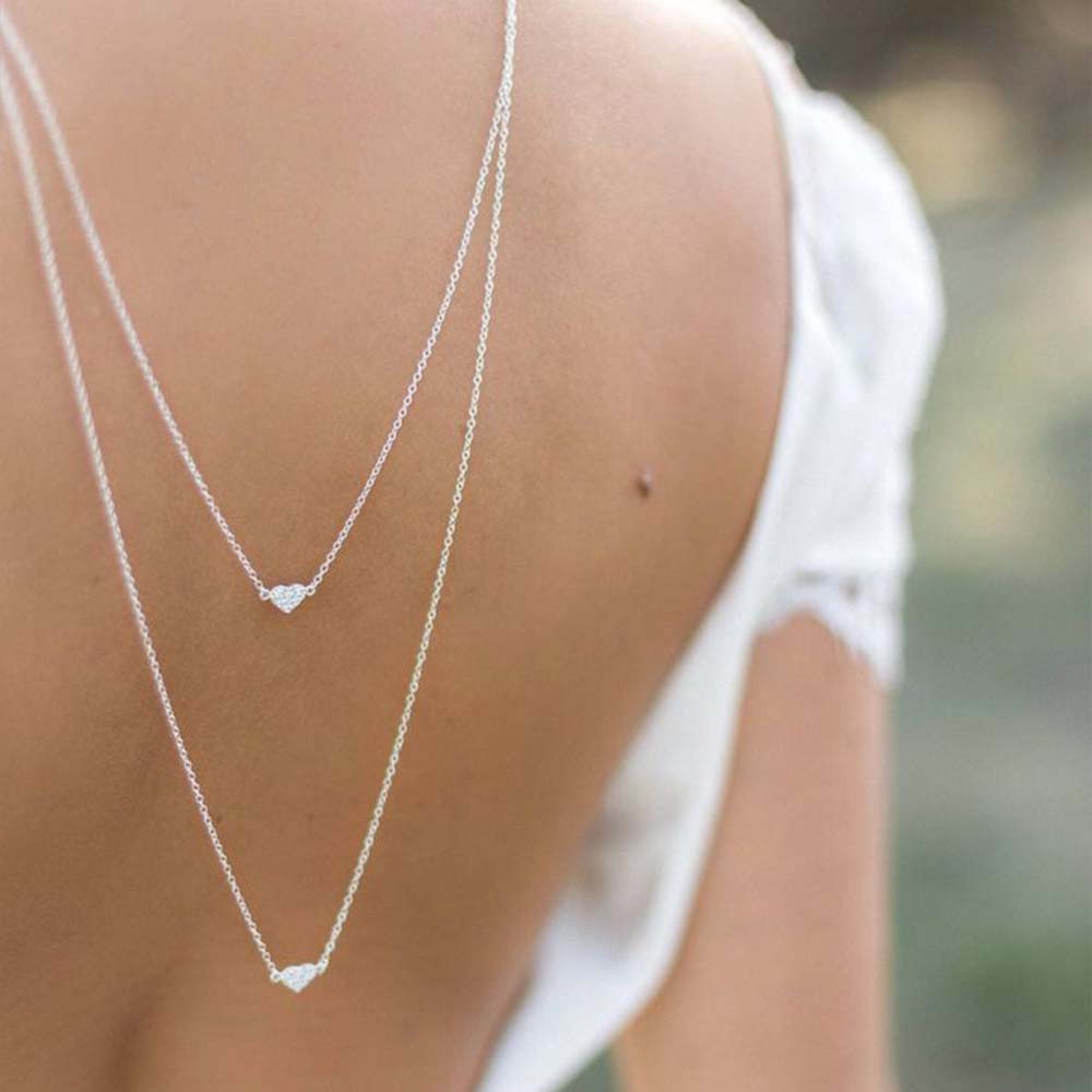 Elegant Double Layer Heart Bac - Body Jewelry Back recensione e prezzo
