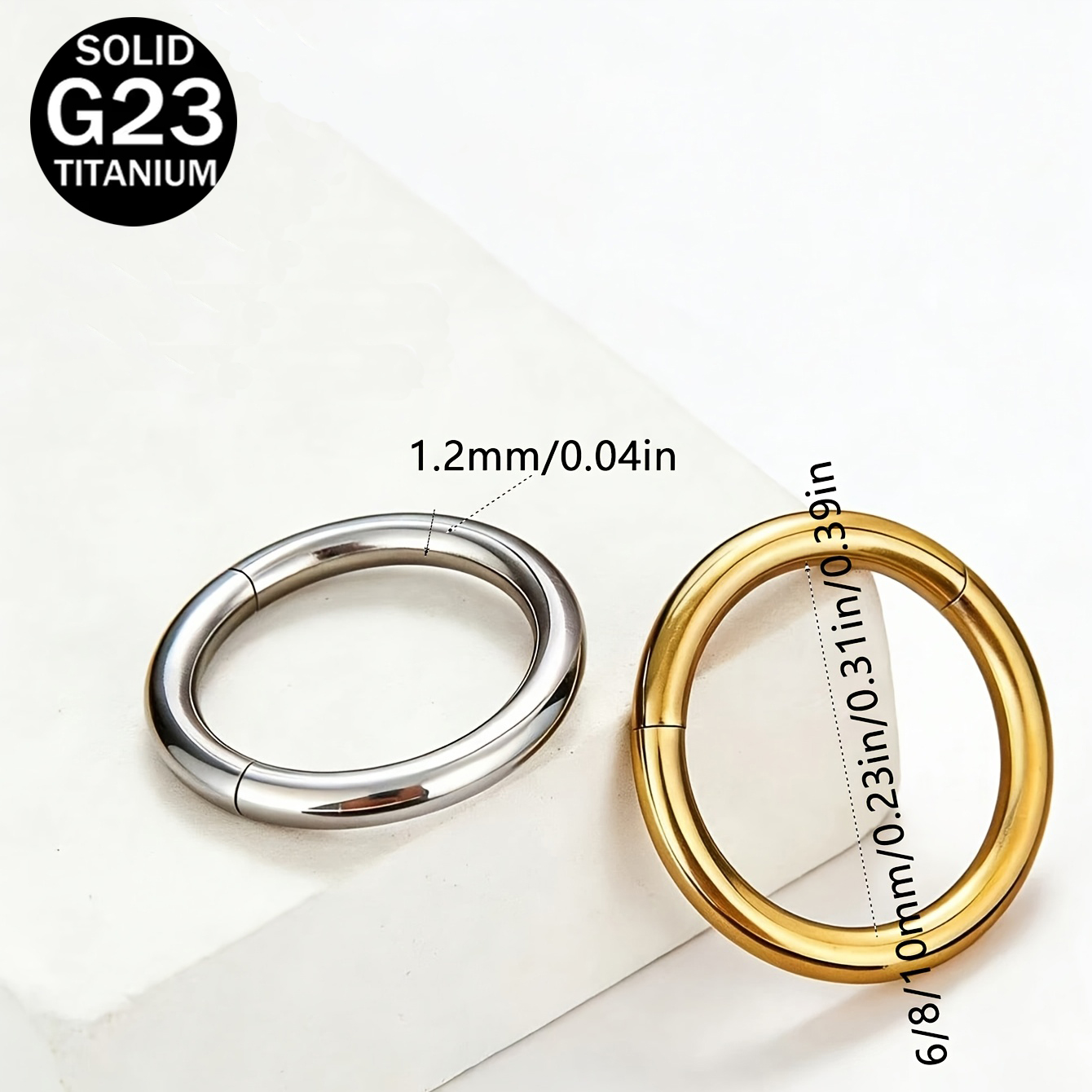 2pcs/Set G23 Titanium Nose Rin - Clicker Ring Seamless recensione e prezzo