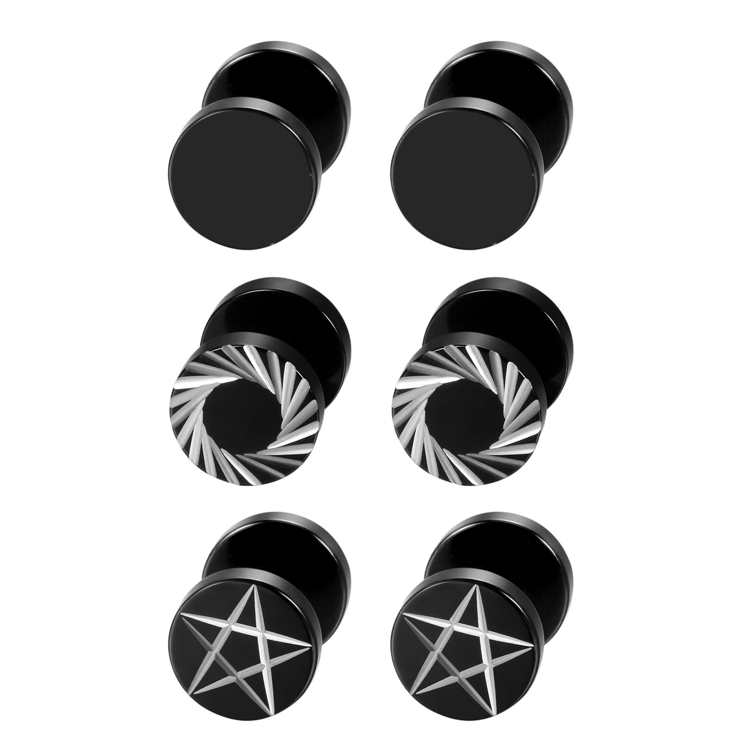 2Pcs/6Pcs Black Stainless Stee - Body Jewelry Ear Plugs recensione e prezzo