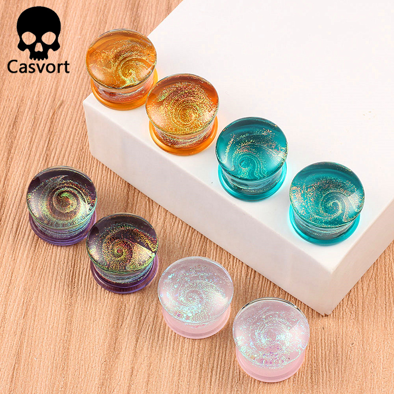 Casvort 2PCS New Glass Ear Bod - Body Jewelry Ear Plugs recensione e prezzo