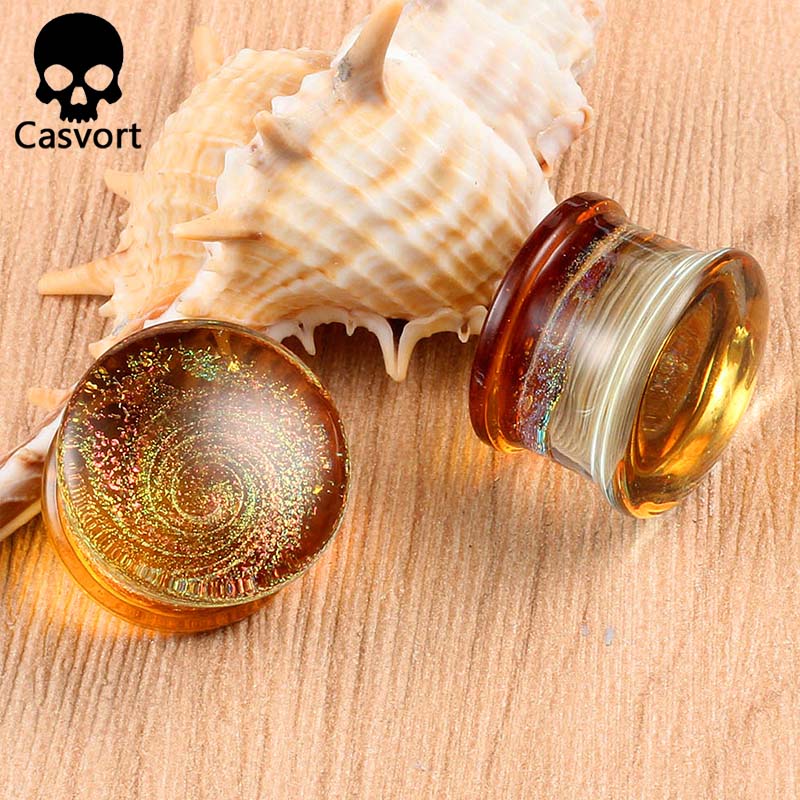 Casvort 2PCS New Glass Ear Bod - Body Jewelry Ear Plugs recensione e prezzo