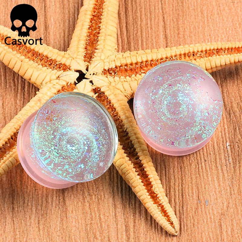 Casvort 2PCS New Glass Ear Bod - Body Jewelry Ear Plugs recensione e prezzo
