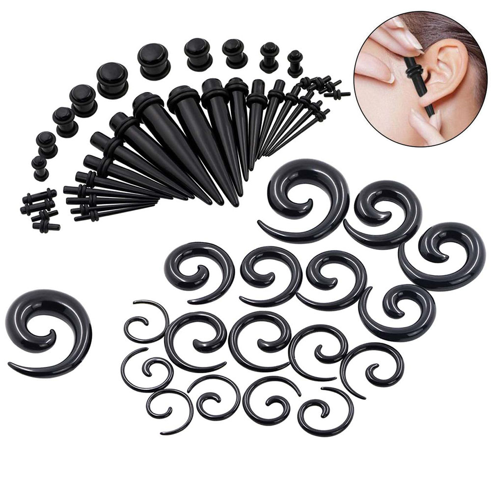 1 Set Ear Taper Kit Black Ear  - Body Jewelry Ear Plugs recensione e prezzo
