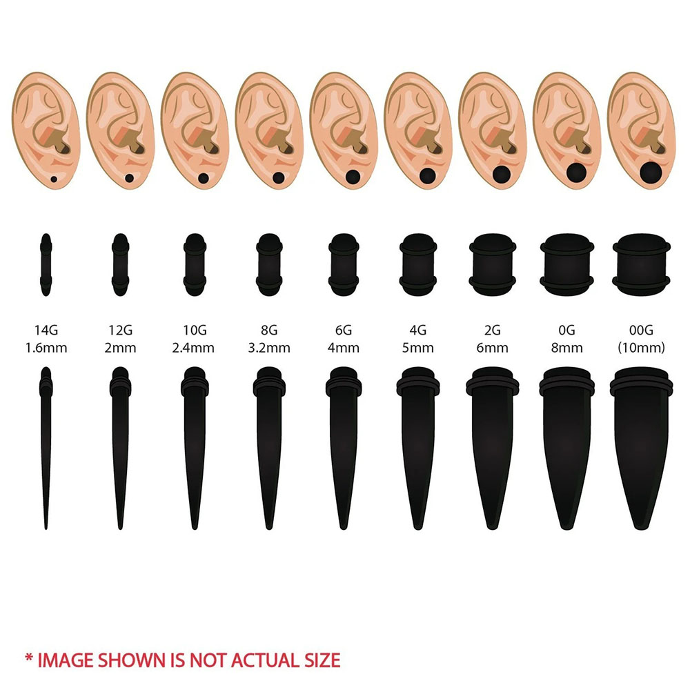 1 Set Ear Taper Kit Black Ear  - Body Jewelry Ear Plugs recensione e prezzo