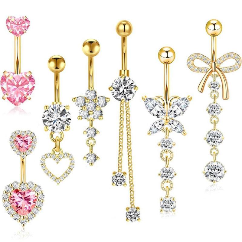 [LA]1Pc Simple Heart Navel Rin - Body Jewelry La recensione e prezzo