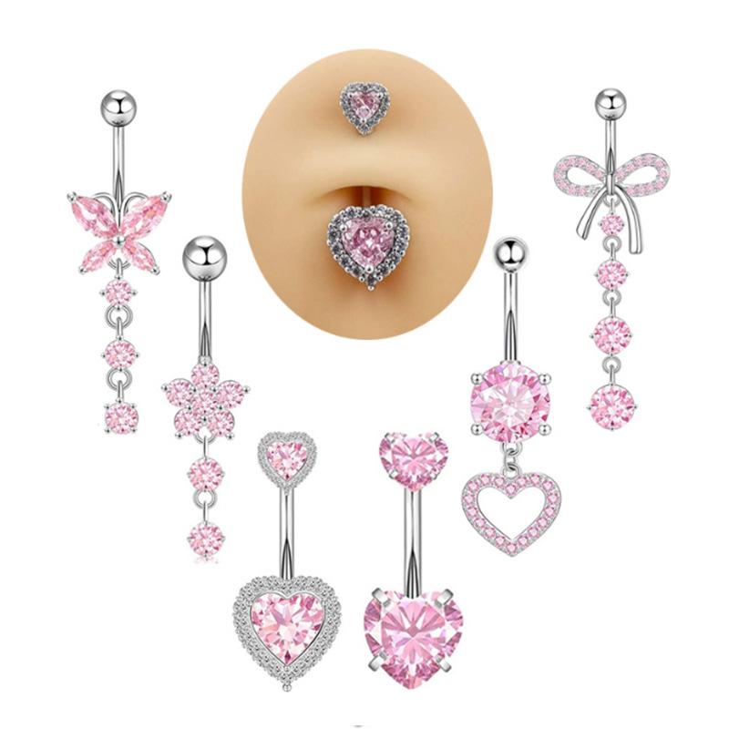 [LA]1Pc Simple Heart Navel Rin - Body Jewelry La recensione e prezzo