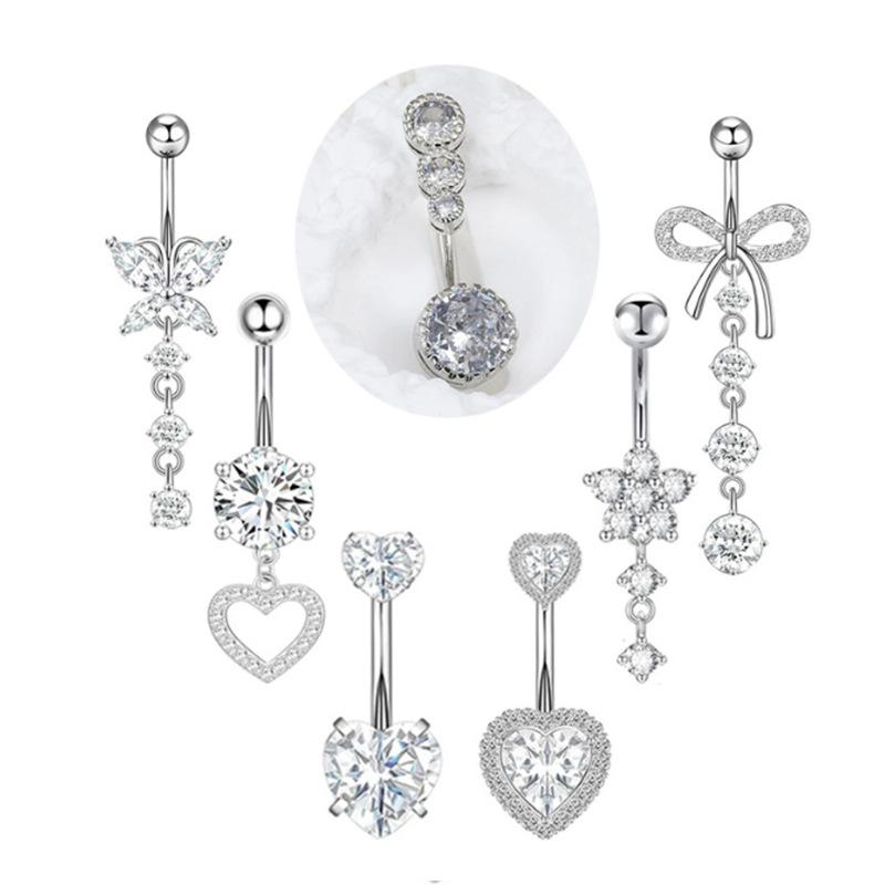 [LA]1Pc Simple Heart Navel Rin - Body Jewelry La recensione e prezzo
