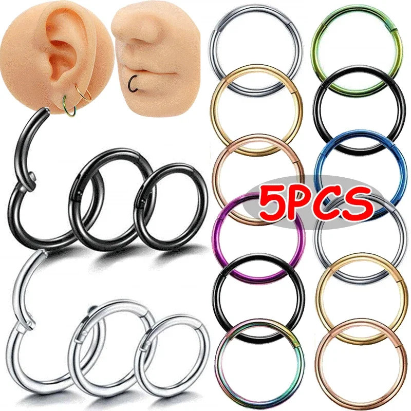 5pc 6/8/10mm Nose Ring Hinged  - Clicker Ring Seamless recensione e prezzo