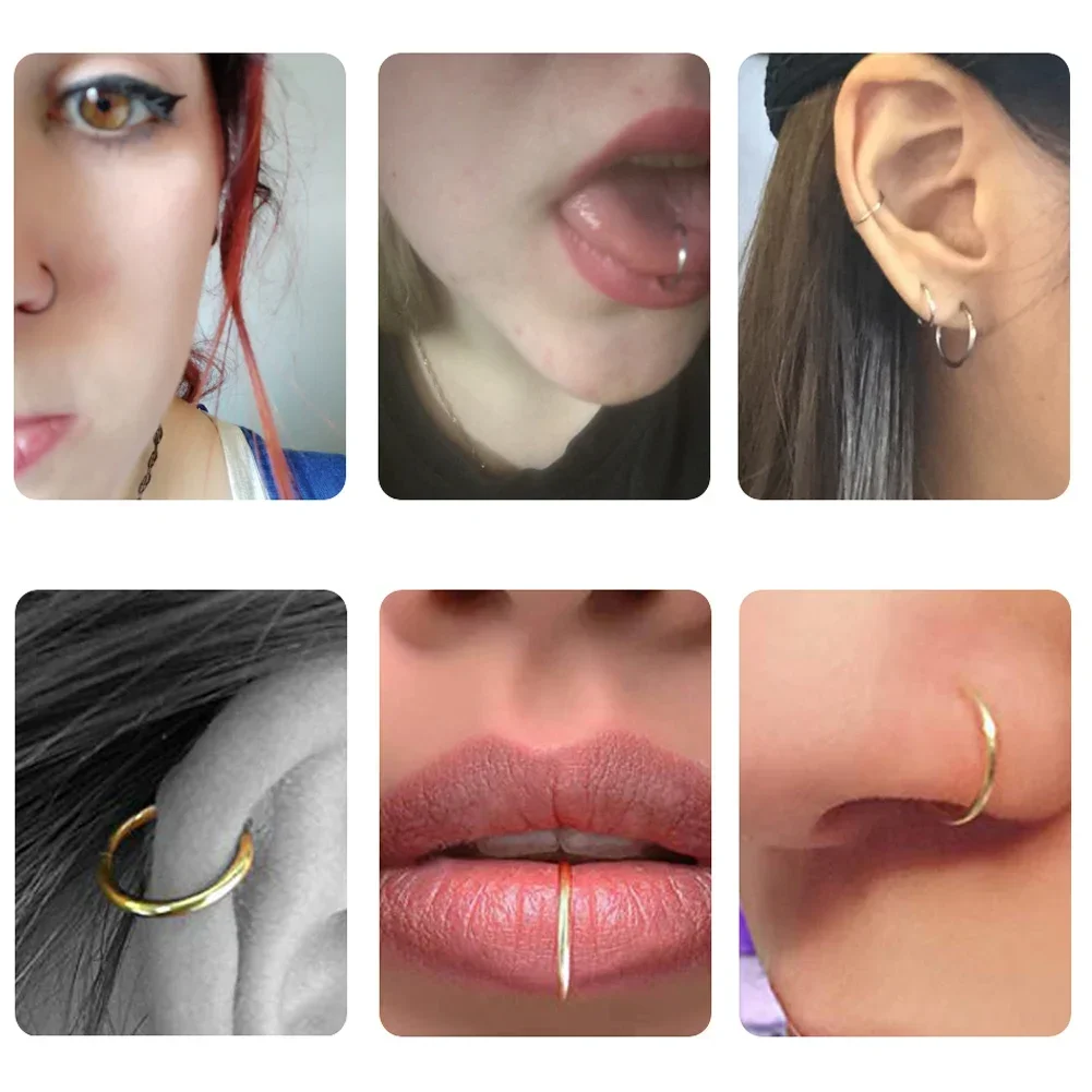 5pc 6/8/10mm Nose Ring Hinged  - Clicker Ring Seamless recensione e prezzo