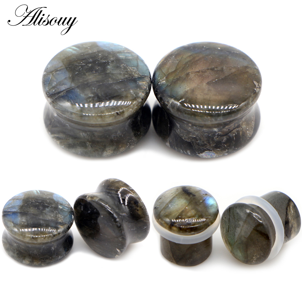 Alisouy 2pcs Labradorite Glow  - Body Jewelry Ear Plugs recensione e prezzo