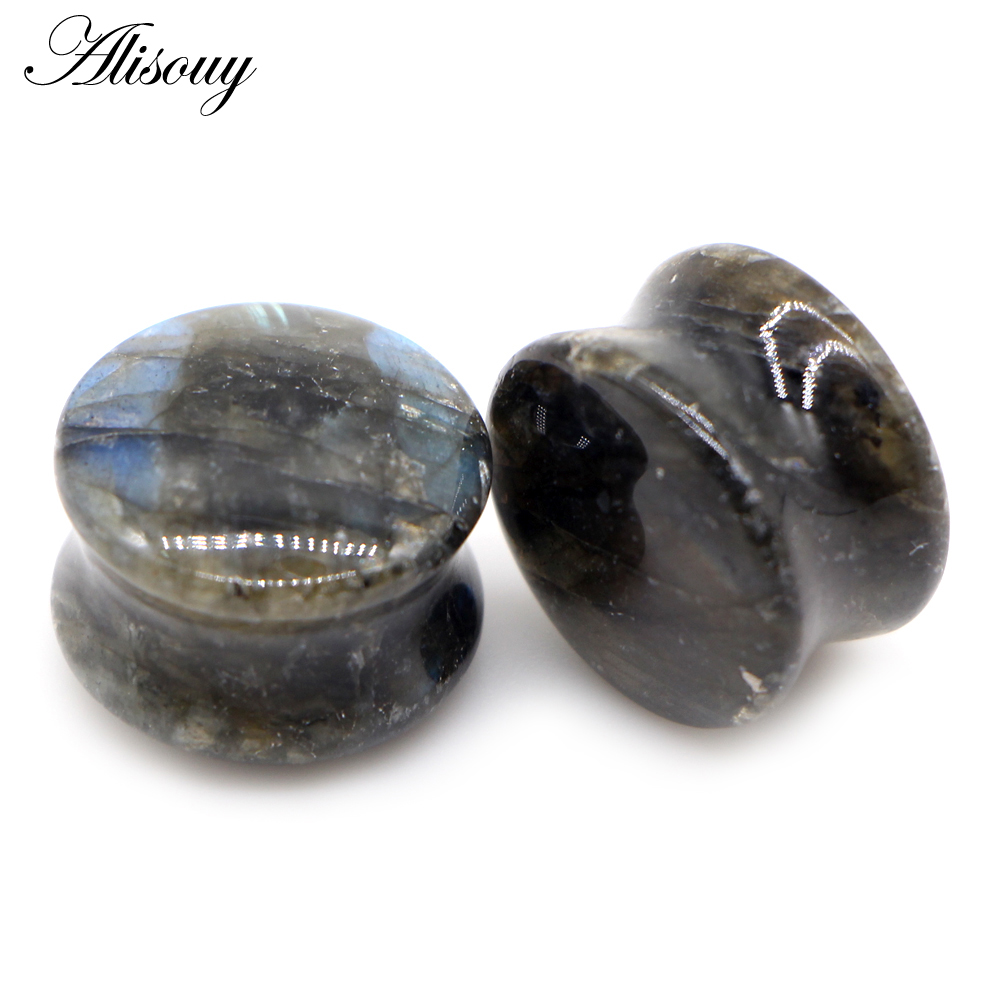 Alisouy 2pcs Labradorite Glow  - Body Jewelry Ear Plugs recensione e prezzo