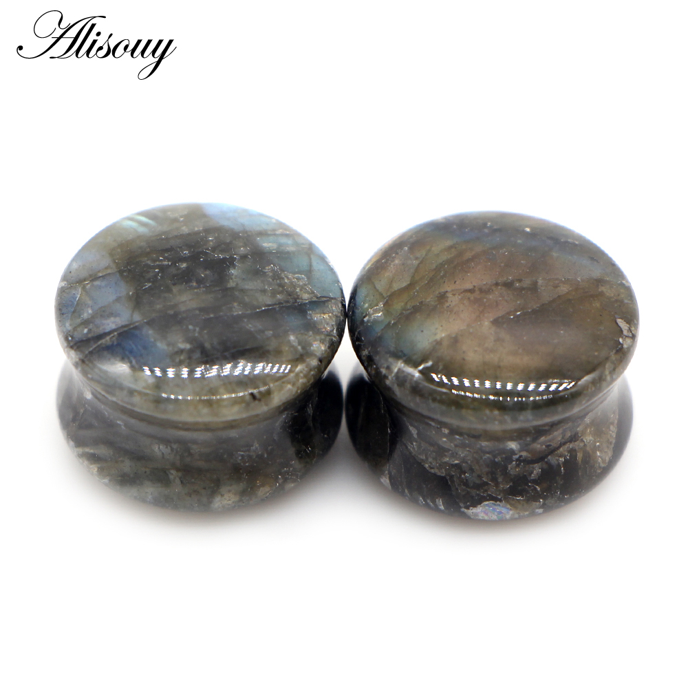 Alisouy 2pcs Labradorite Glow  - Body Jewelry Ear Plugs recensione e prezzo