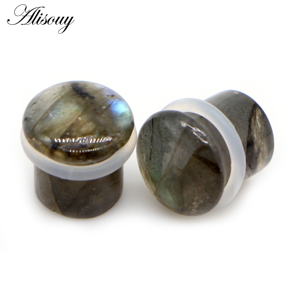 Alisouy 2pcs Labradorite Glow  - Body Jewelry Ear Plugs recensione e prezzo