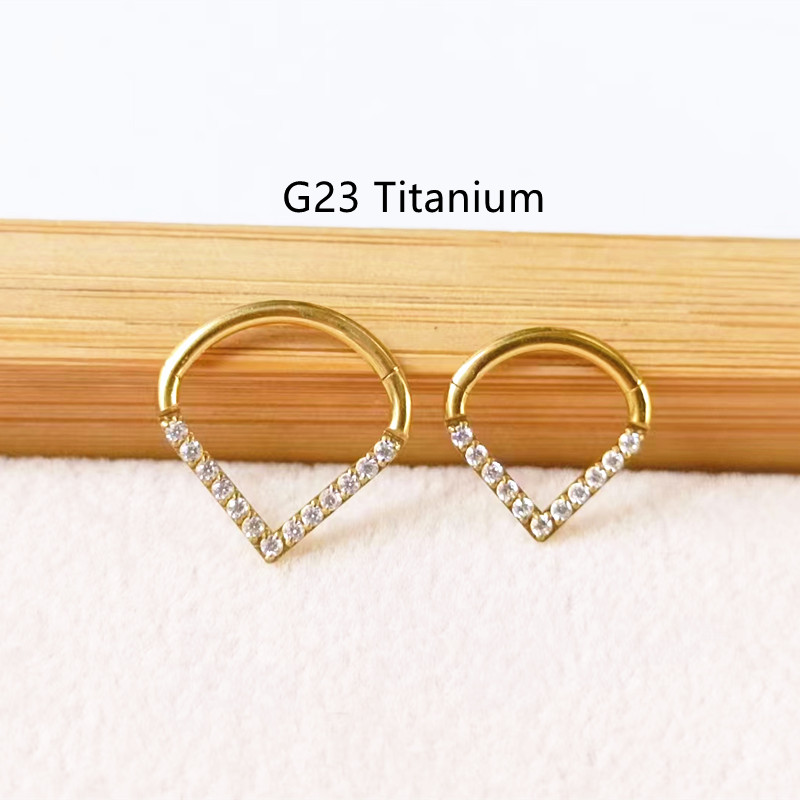 10pcs G23 Titanium F136 CZ Hea - Clicker Ring Seamless recensione e prezzo