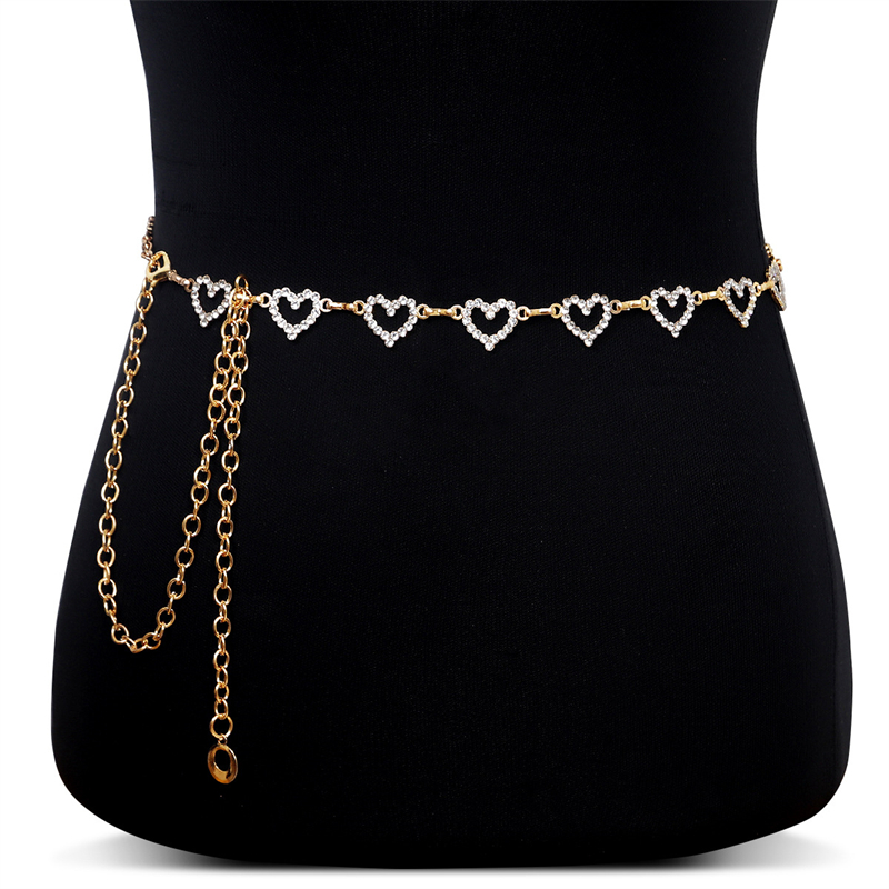 Fashion Rhinestone Heart Waist - Body Jewelry Online recensione e prezzo