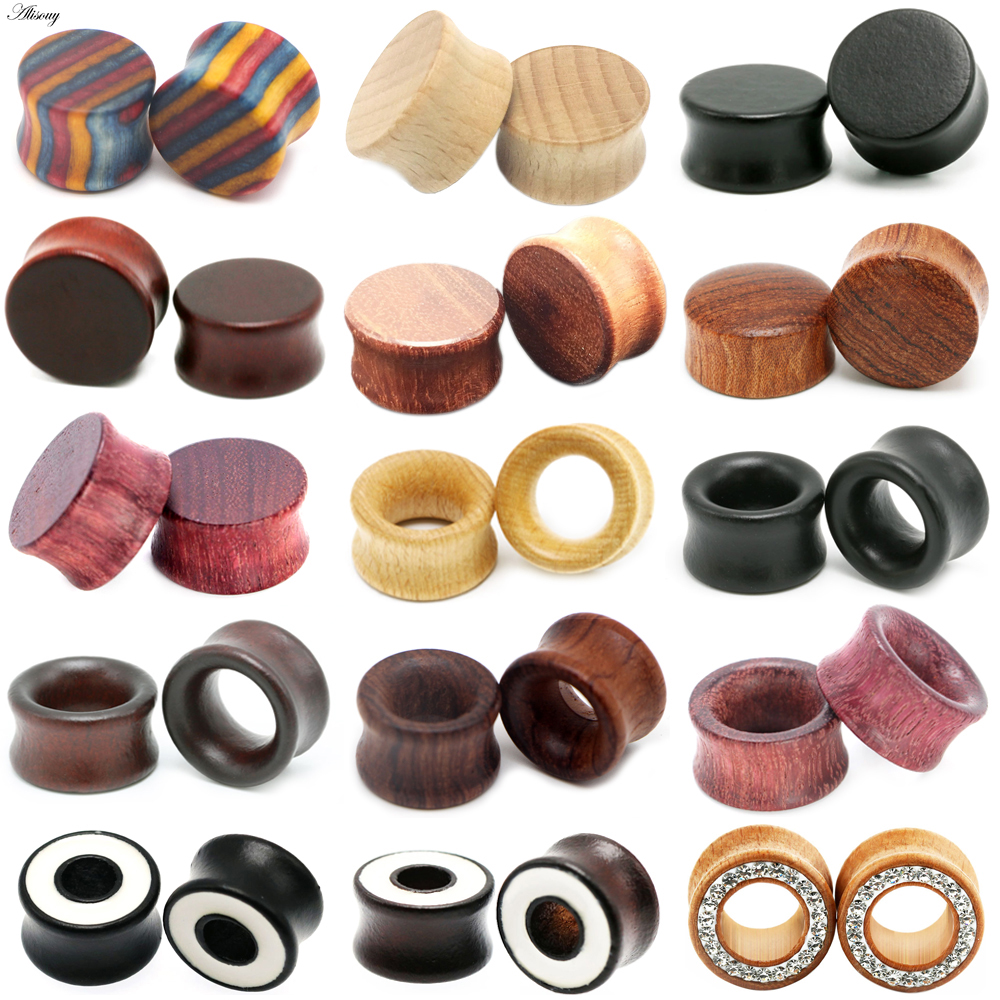 1PC Fashion Ear Plugs Wood Fle - Body Jewelry Ear Plugs recensione e prezzo