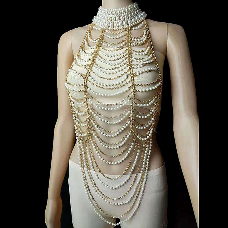 Vintage Multilayer Pearl Neckl - Body Jewelry Brands recensione e prezzo