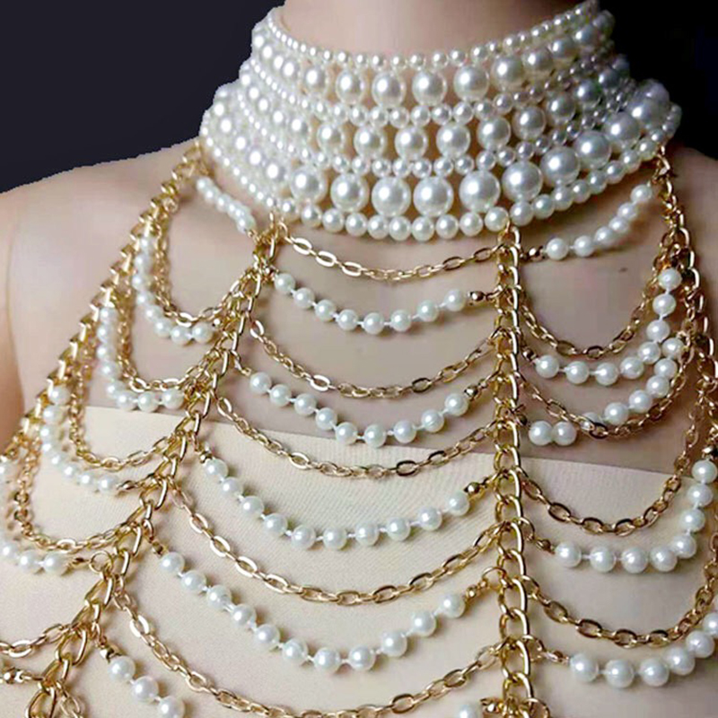 Vintage Multilayer Pearl Neckl - Body Jewelry Brands recensione e prezzo