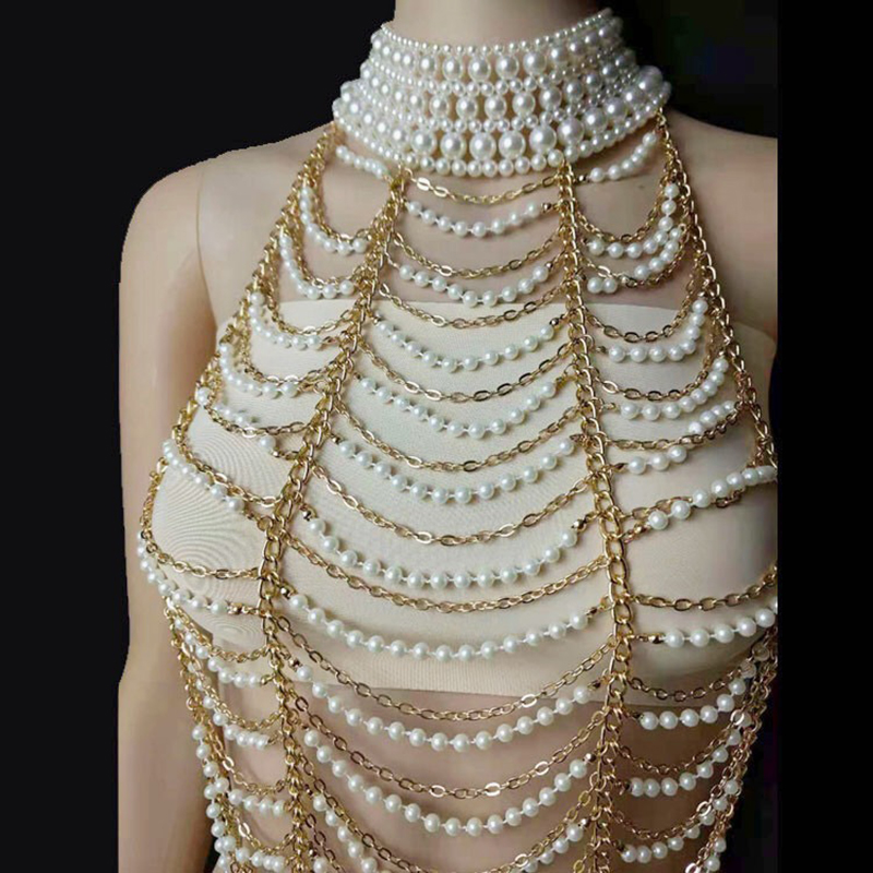 Vintage Multilayer Pearl Neckl - Body Jewelry Brands recensione e prezzo