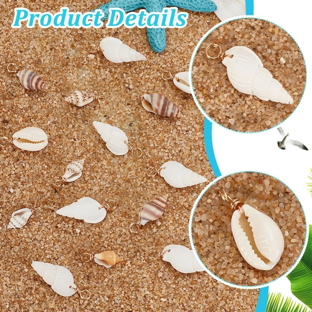 100pcs 4 Styles Natural Shell  - Body Jewelry Beach recensione e prezzo