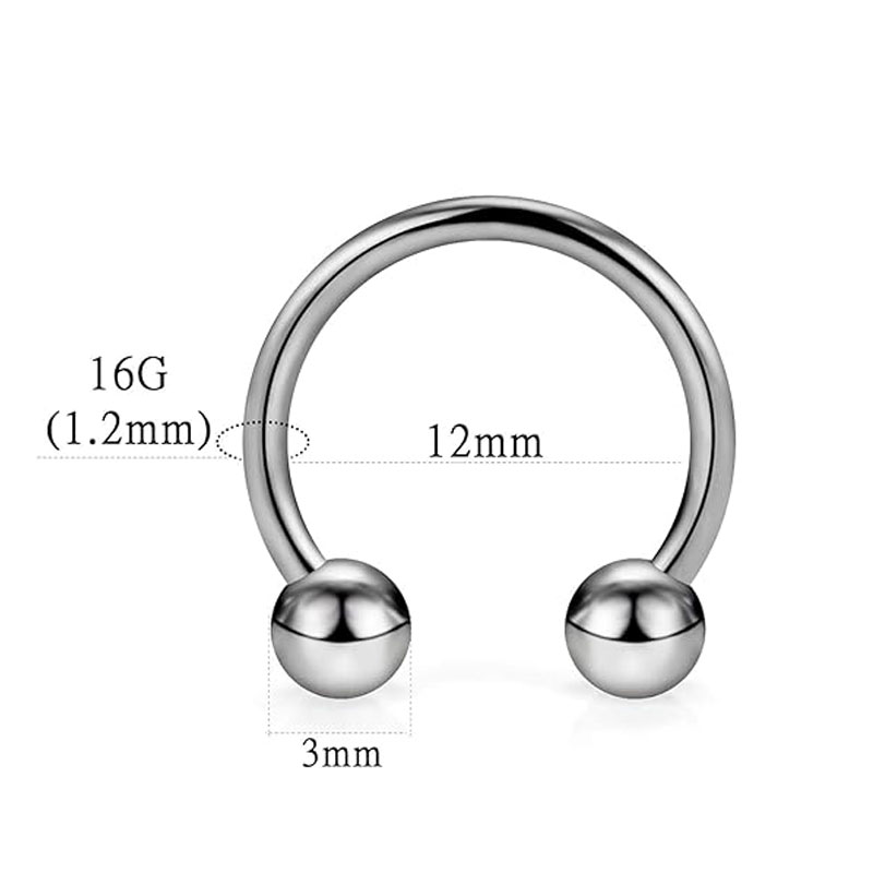 1/5Pcs Titanium Horseshoe Sept - Body Jewelry Nipple Rings recensione e prezzo