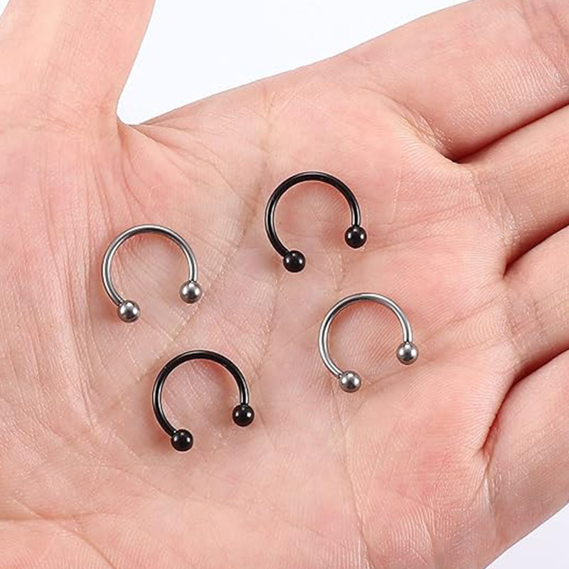 1/5Pcs Titanium Horseshoe Sept - Body Jewelry Nipple Rings recensione e prezzo