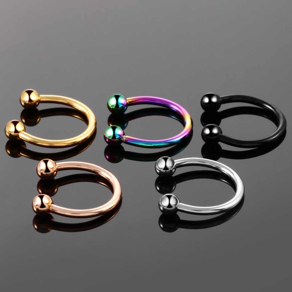 1/5Pcs Titanium Horseshoe Sept - Body Jewelry Nipple Rings recensione e prezzo