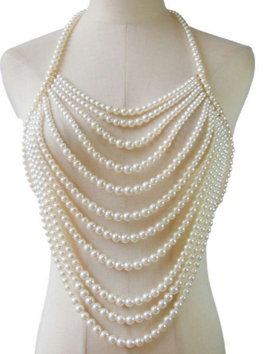 Sexy Multi-Layer Pearl Necklac - Body Jewelry Brands recensione e prezzo