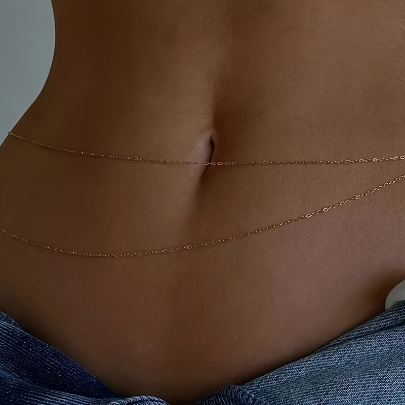 1Double-layer gold metal waist - Body Jewelry Beach recensione e prezzo
