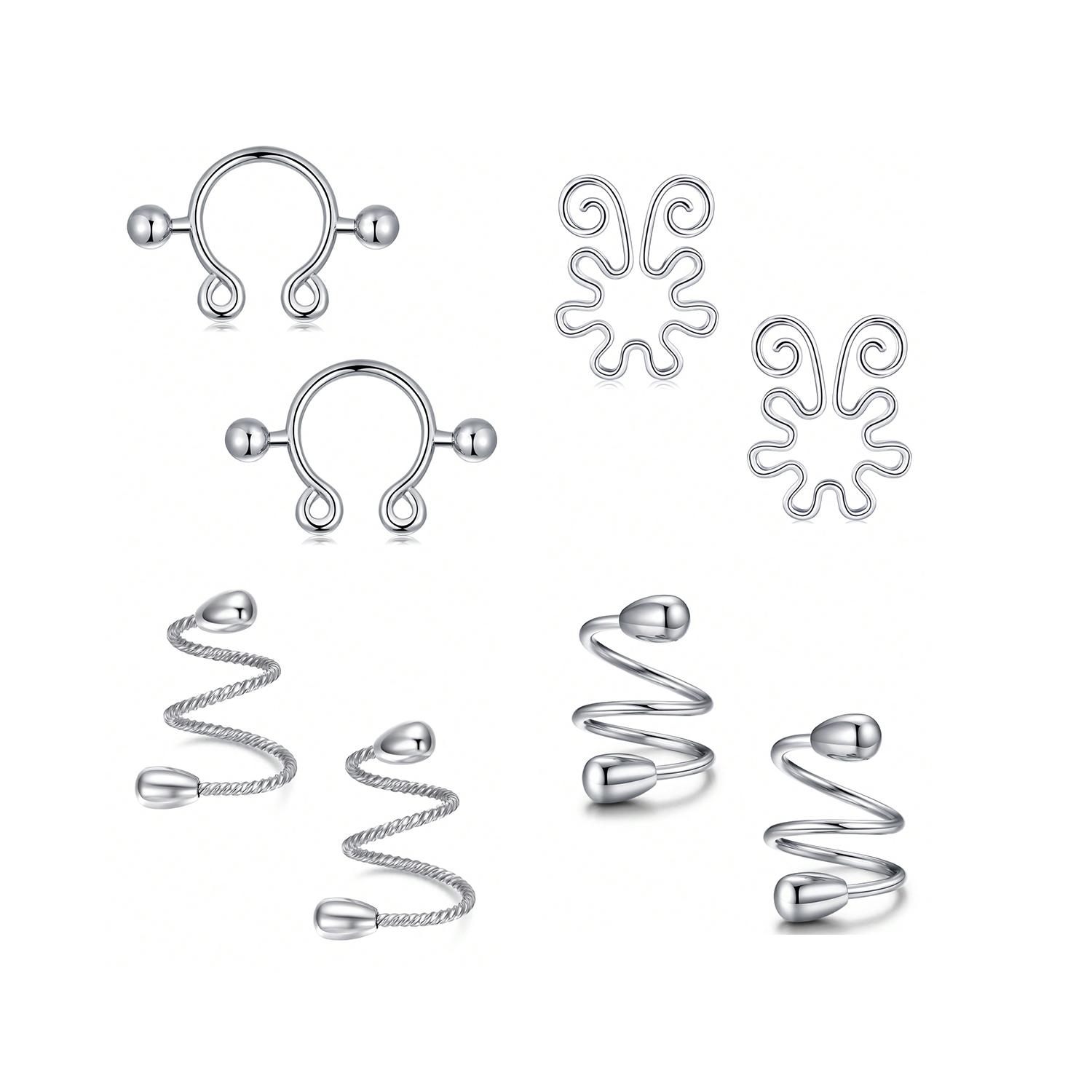 8Pcs Stainless Fake Nipple Rin - Body Jewelry Nipple Rings recensione e prezzo