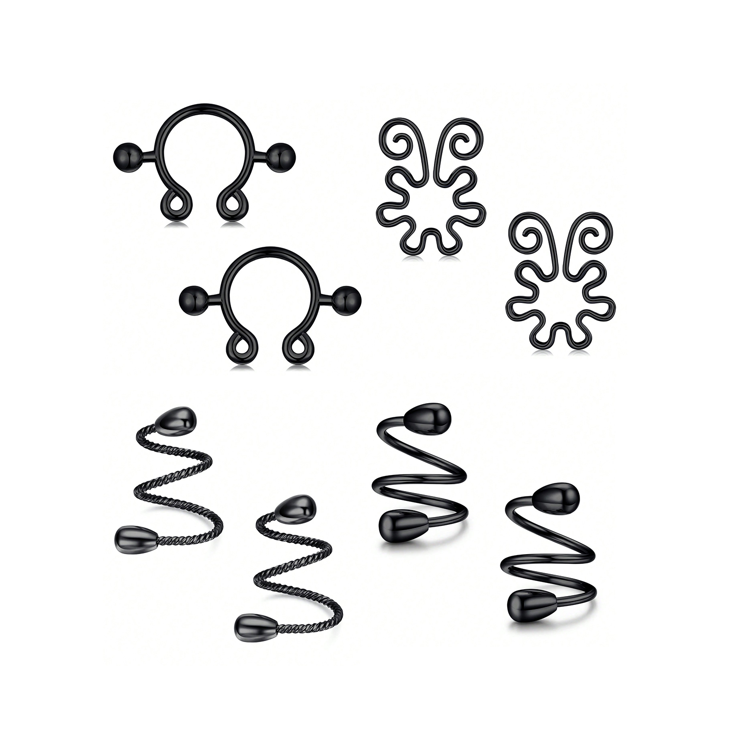 8Pcs Stainless Fake Nipple Rin - Body Jewelry Nipple Rings recensione e prezzo