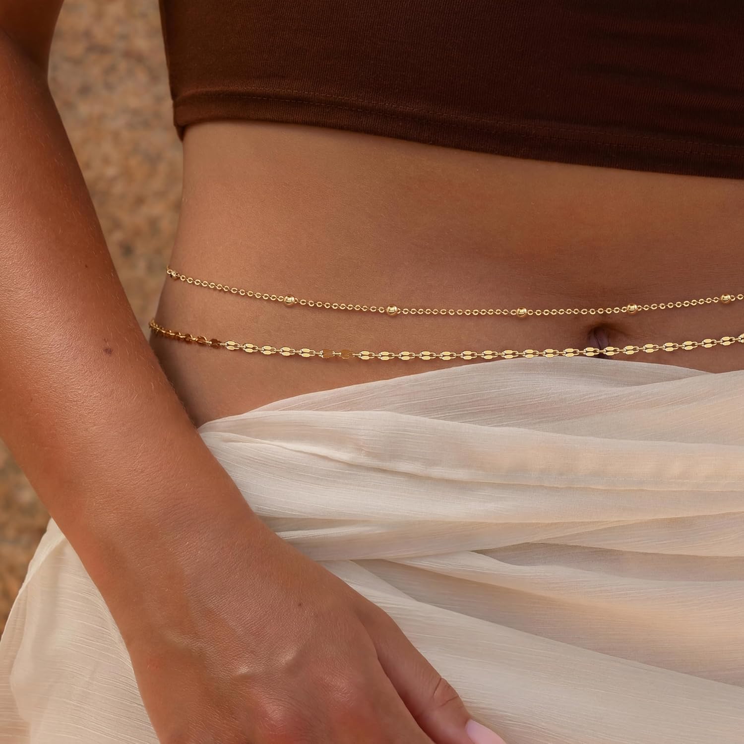 14K Gold Plated Waist Chain Wo - Body Jewelry Online recensione e prezzo